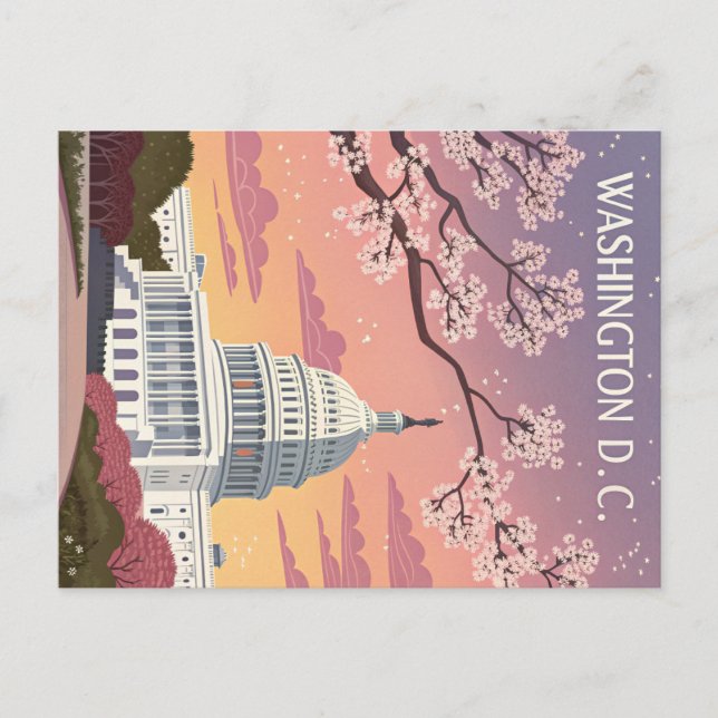 Postal Washington D.C.: Florecimiento de cerezos en el Ca (Anverso)