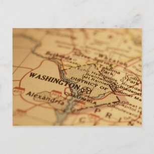 Postal Washington, D.C. Mapa de época