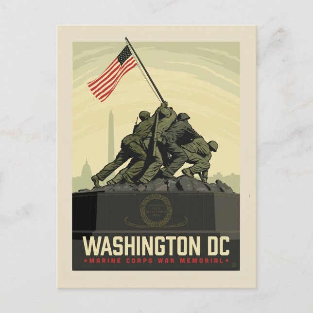 Postal Washington D. C. | Monumento a la Guerra del Cuerp (Anverso)