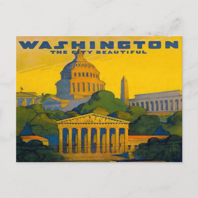 Postal washington D.C. Pennsylvania Railroad retro (Anverso)