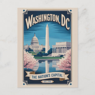 Postal Washington DC Antiguo La Capital de la Nación Retr