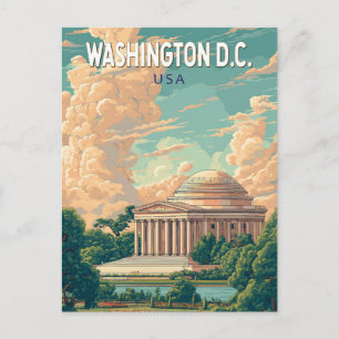 Postal Washington DC Monumento a Thomas Jefferson Arte de