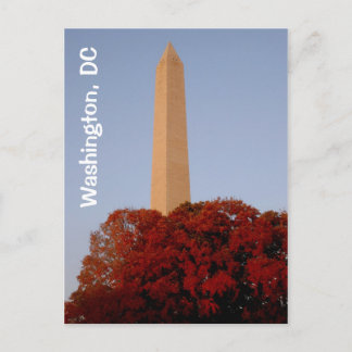 Postal Washington, DC:  Monumento a Washington en otoño