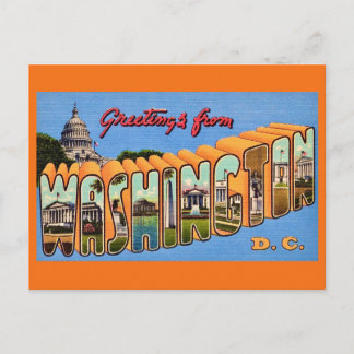 Postal Washington DC Retro Postcard
