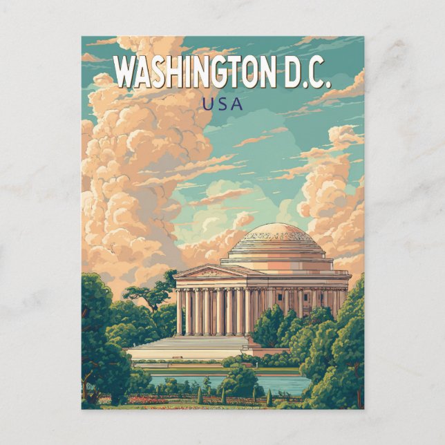 Postal Washington DC Thomas Jefferson Memorial Arte de Vi (Anverso)