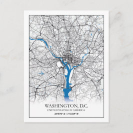 Postal Washington DC USA Travel City Map