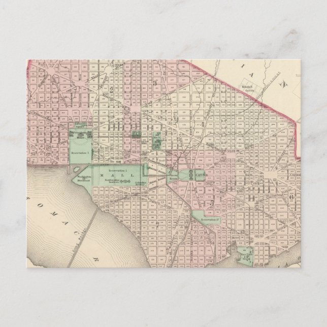 Postal Washington DC y Georgetown (Anverso)