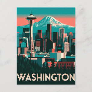Postal Washington EE. UU. Seattle Pacífico Noroeste Viaje