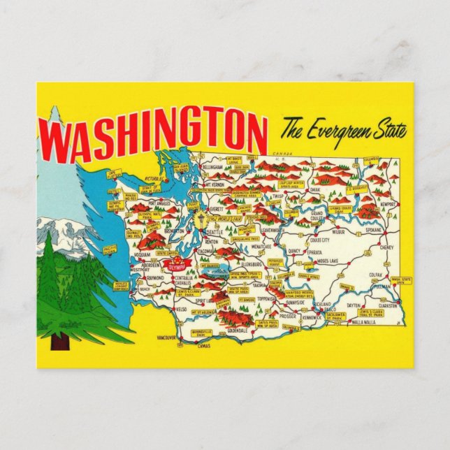 Postal Washington - El Estado del Siempreverde  (Anverso)