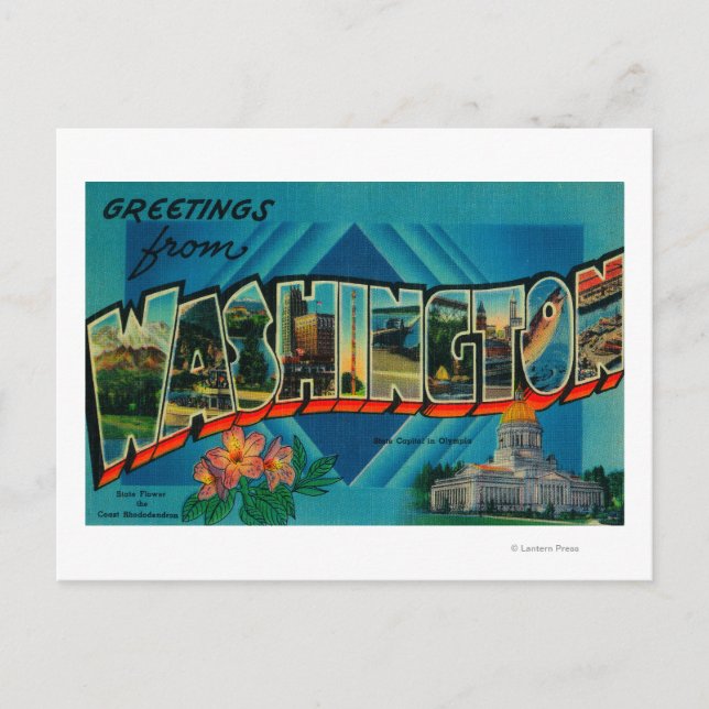 Postal Washington - Escenas de letras grandes 2 (Anverso)