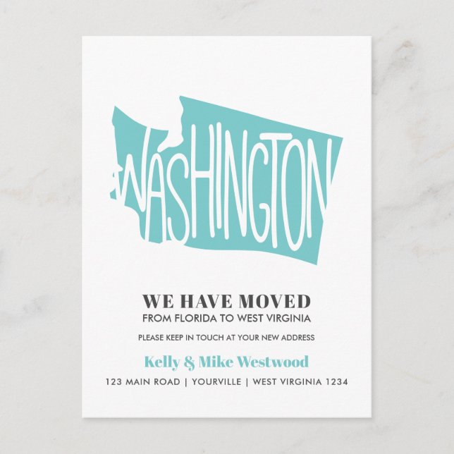 Postal WASHINGTON Hemos movido la nueva dirección Nueva c (Anverso)