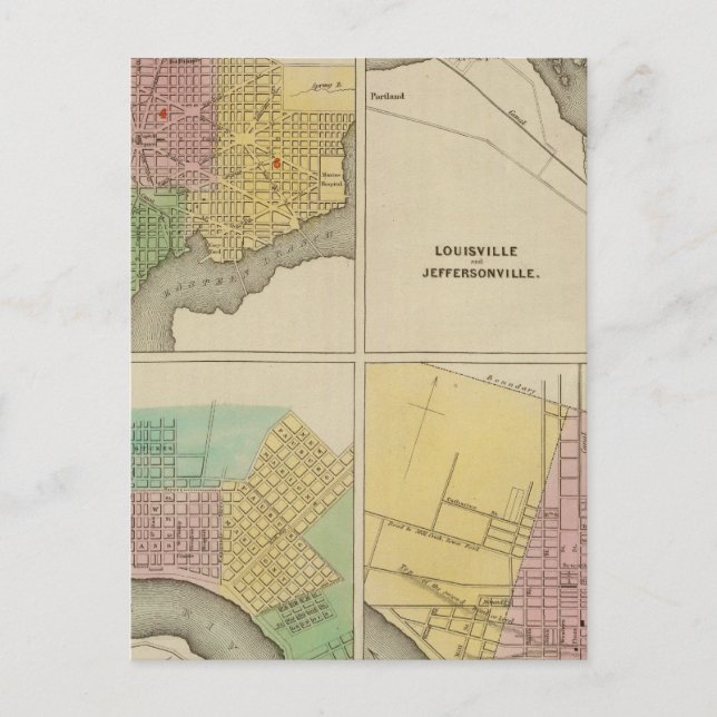 Postal Washington Louisville y Jeffersonville (Anverso)