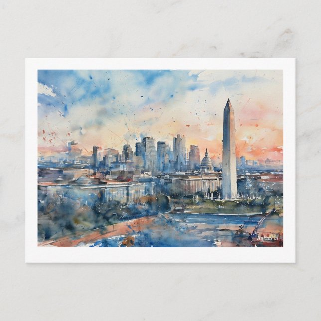 Postal Washington Monument at Dusk,  (Anverso)