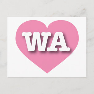 Postal Washington Pink Heart - Amo a WA