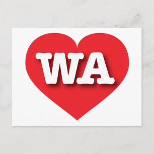 Postal Washington Red Heart - Amo WA