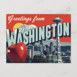 Postal Washington Seattle Space Needle Apple