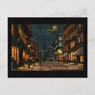 Postal Washington St Boston MAMÁES de noche