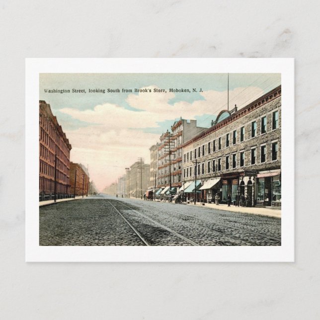 Postal Washington St., Hoboken, New Jersey Vintage (Anverso)