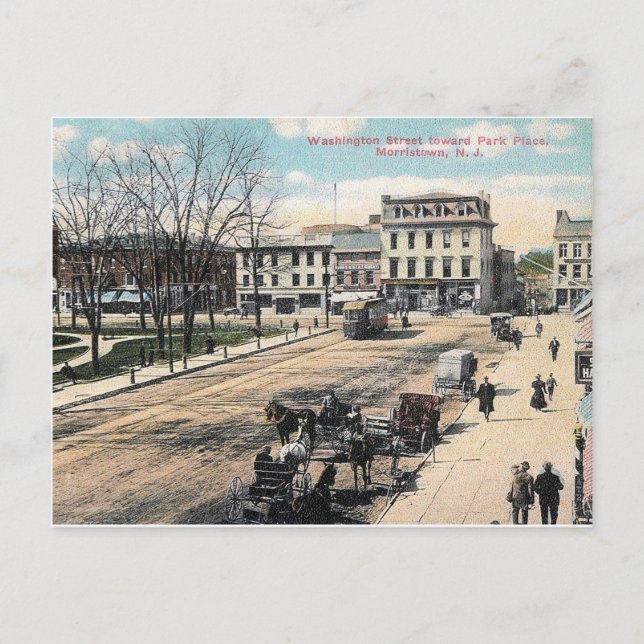 Postal Washington Street, Morristown NJ, Vintage (Anverso)