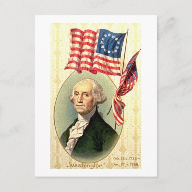 Postal Washington y Banderas (Anverso)