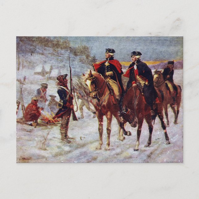 Postal Washington y Lafayette en Valley Forge ~ (Anverso)