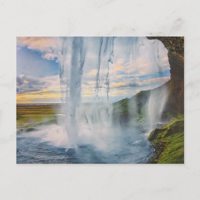 Postal Wasserfall en Island-Postkarte (Anverso)