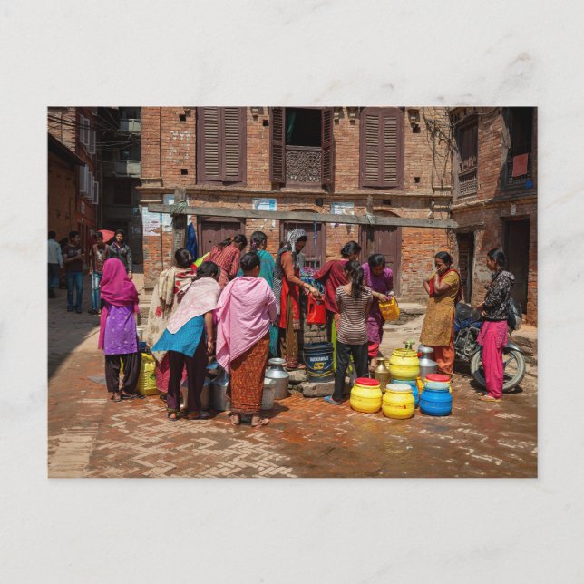 Postal Wasserholen in Bhaktapur Nepal (Anverso)