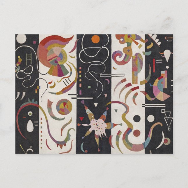 Postal Wassily Kandinsky - A rayas (Anverso)