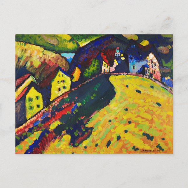 Postal Wassily Kandinsky. Casas en Murnau. Expressionismo (Anverso)