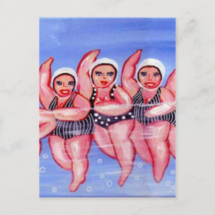 Postal Water Aerobic Divas Fun Whimsical Chubby