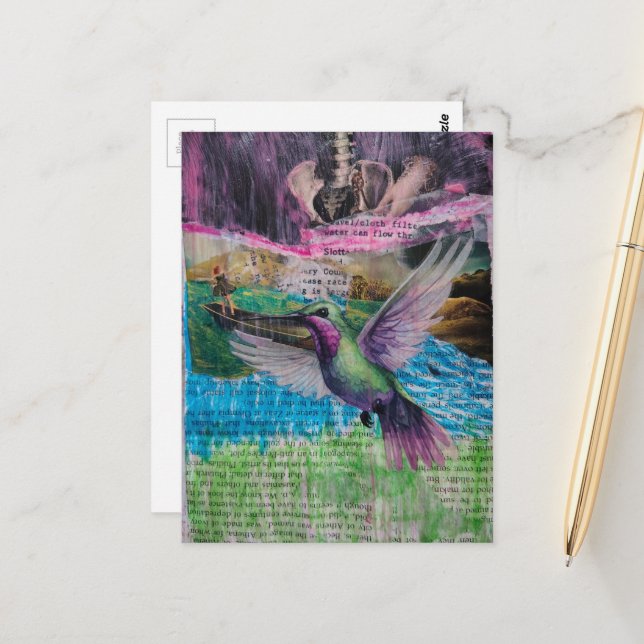 Postal Water Flow Through Abstract Mixed Media Collage (Anverso/Reverso In Situ)