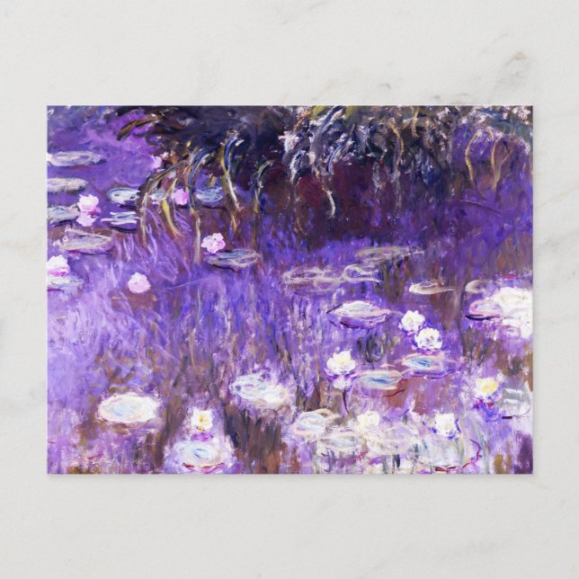 Postal Water Lilies, pintura de Claude Monet (Anverso)