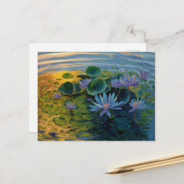 Postal Water Lilis Blue & Purple de Claude Monet, Sunset
