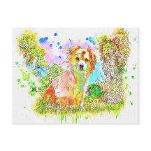 Watercolor Abstract Dog