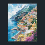 Postal Watercolor Art Positano Costa Amalfitana Italia Vi<br><div class="desc">Watercolor Art Positano Costa Amalfitana Italia Viaje Postcard</div>
