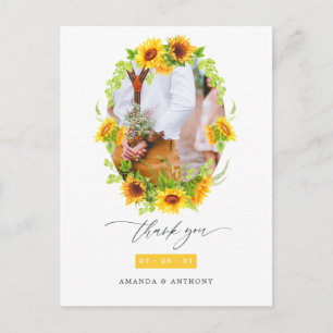 Postal Watercolor Boho Sunflowers Boda