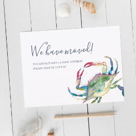 Postal Watercolor Crab Moving Announcement