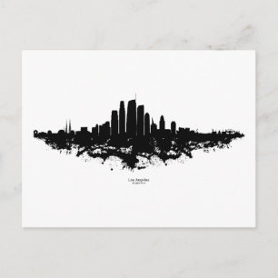 Postal Watercolor de la línea aérea de Los Ángeles City S