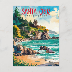Postal Watercolor de Santa Cruz