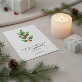 POSTAL WATERCOLOR DECEMBER HOLLY BIRTH FLOWER