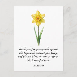 POSTAL WATERCOLOR DECEMBER NARCISUSS BIRTH FLOWER 