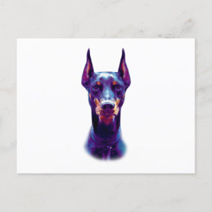 Postal Watercolor Doberman Pinscher