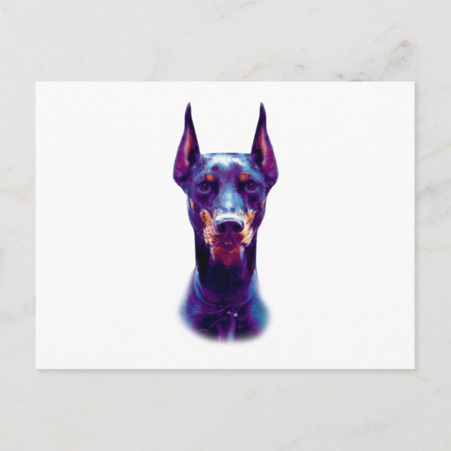 Postal Watercolor Doberman Pinscher (Anverso)