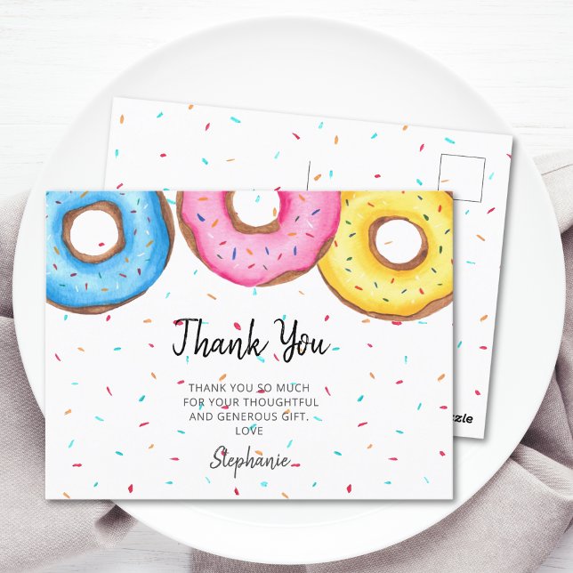 Postal Watercolor Donuts Baby Shower (Subido por el creador)