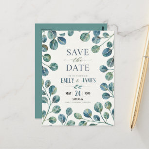 Postal Watercolor Eucalyptus Elegant Greenery Botanical