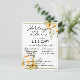 Postal Watercolor Floral Sunflower Ensayo Cena