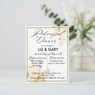 Postal Watercolor Floral Sunflower Ensayo Cena