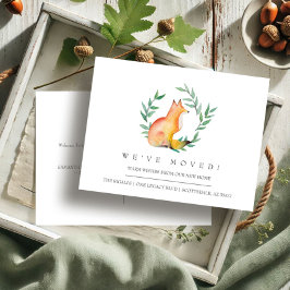 Postal Watercolor Fox New Home Moving Announcement