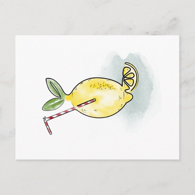 Postal Watercolor Fresh Lemon (Anverso)