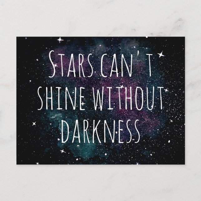 Postal Watercolor Galaxy Noche Stars Cita Inspiradora (Anverso)